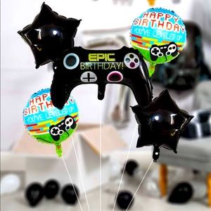 Gamepad Birthday Balloon Set, 5 pieces, New
